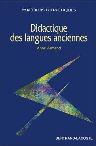 Couverture : Didactique des langues anciennes