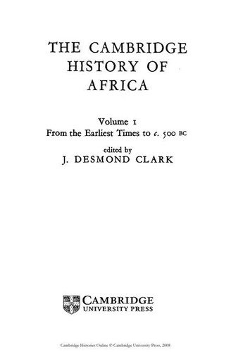 Couverture : The Cambridge History of Africa