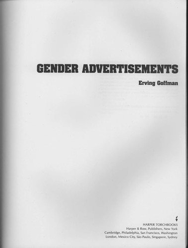 Couverture : Gender Advertisements