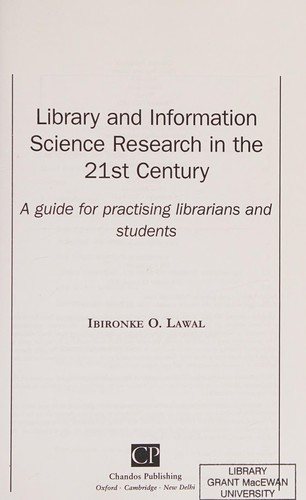 Couverture : Library and Information Science Research in the 21st Century