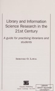 Couverture : Library and Information Science Research in the 21st Century