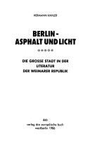 Couverture : Berlin, Asphalt und Licht