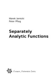 Couverture : Separately Analytic Functions