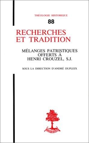 Couverture : Recherches et tradition