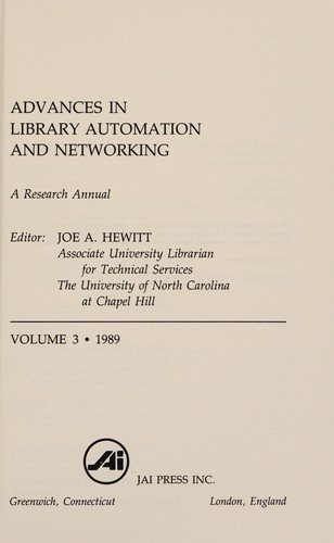 Couverture : Advances in library automation and networking
