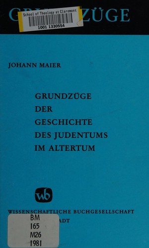 Couverture : Grundzüge der Geschichte des Judentums im Altertum.