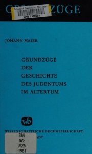 Couverture : Grundzüge der Geschichte des Judentums im Altertum.