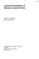 Couverture : Analytical foundations of Marxian economic theory