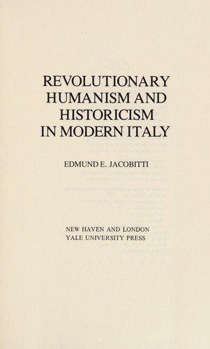 Couverture : Revolutionary humanism and historicism in modern Italy