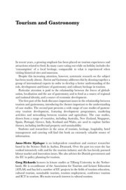 Couverture : Tourism and gastronomy