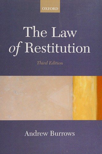 Couverture : The law of restitution