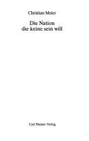 Couverture : Die Nation die keine sein will