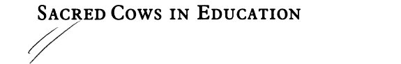 Couverture : Sacred cows in education
