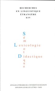 Couverture : Recherches en linguistique étrangère XIV