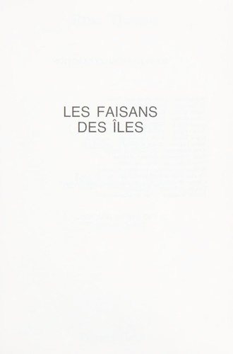 Couverture : Les faisans des îles