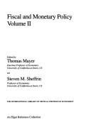 Couverture : Fiscal and Monetary Policy