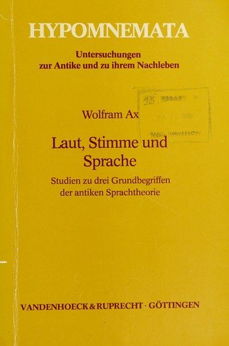 Couverture : Laut, Stimme und Sprache