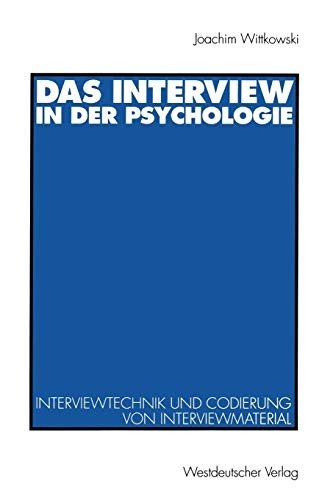 Couverture : Das Interview in der Psychologie