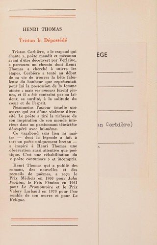 Couverture : Tristan le dépossédé