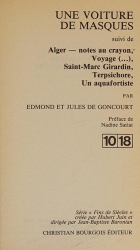 Couverture : Une voiture de masques