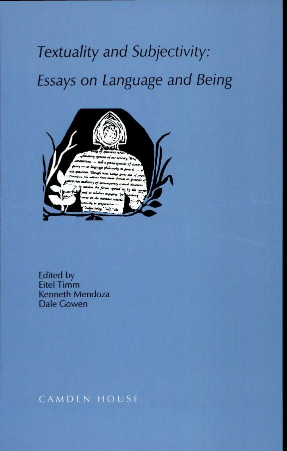 Couverture : Textuality and subjectivity