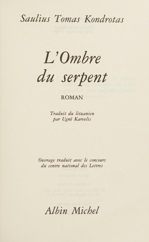 Couverture : L'ombre du serpent