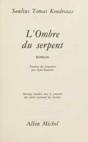 Couverture : L'ombre du serpent