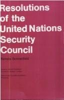 Couverture : Resolutions of the United Nations Security Council