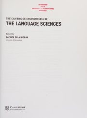 Couverture : The Cambridge encyclopedia of the language sciences