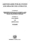 Couverture : Amsterdamer Publikationen zur Sprache und Literatur