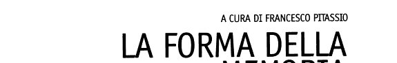 Couverture : La forma della memoria