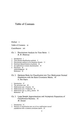 Couverture : Classification, pattern recognition, and reduction of dimensionality