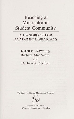 Couverture : Reaching a multicultural student community