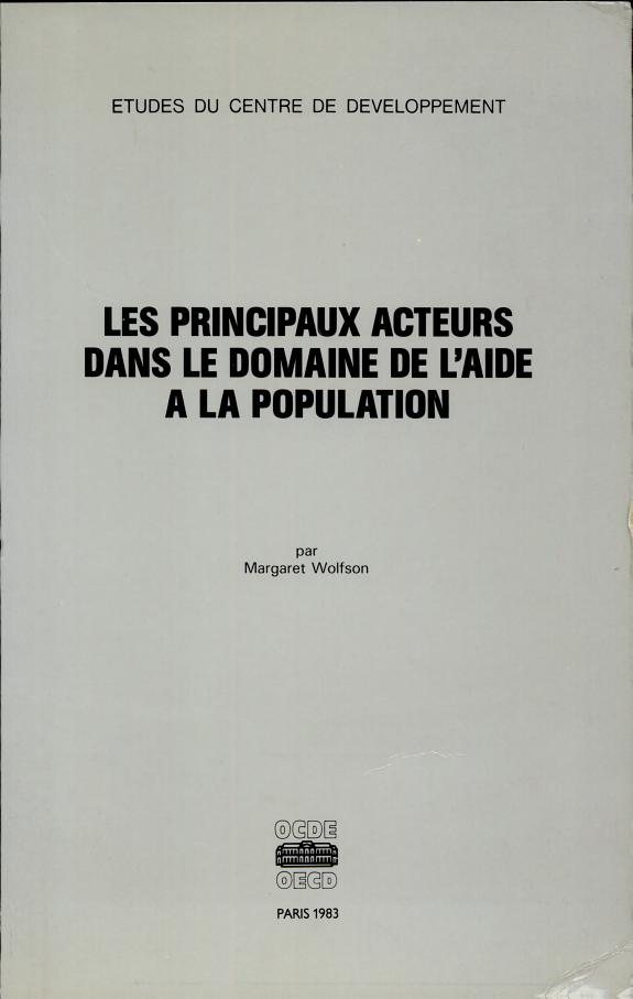 Couverture : Les Principaux acteurs dans le domaine de l'aide à la population
