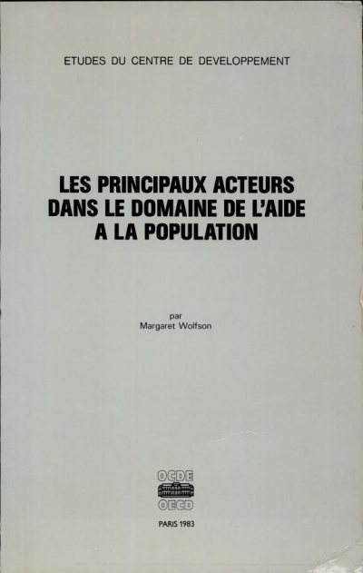 Couverture : Les Principaux acteurs dans le domaine de l'aide à la population