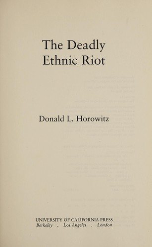 Couverture : The deadly ethnic riot