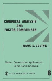 Couverture : Canonical analysis and factor comparison