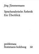 Couverture : Sprachanalytische Ästhetik