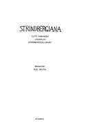 Couverture : Strindbergiana