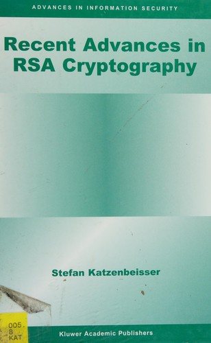 Couverture : Recent advances in RSA cryptography