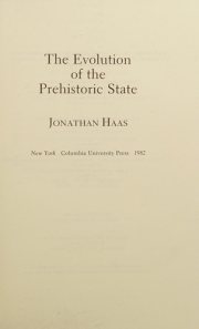 Couverture : The evolution of the prehistoric state