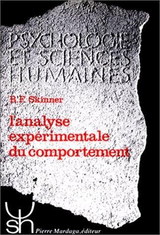 Couverture : L'analyse expérimentale du comportement