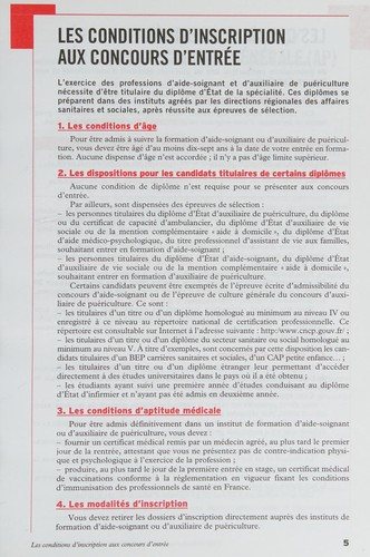 Couverture : Concours d'entrée Instituts aide-soignant et auxiliaire de puériculture