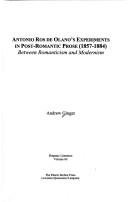 Couverture : Antonio Ros de Olano's experiments in post-romantic prose, 1857-1884