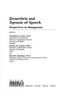 Couverture : Dysarthria and apraxia of speech