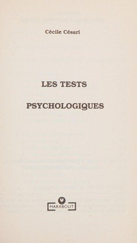 Couverture : Les tests psychologiques