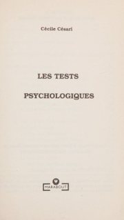 Couverture : Les tests psychologiques