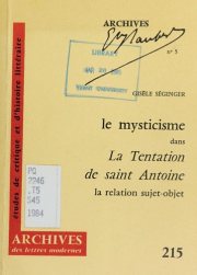 Couverture : Le mysticisme dans "La tentation de saint Antoine" de Flaubert