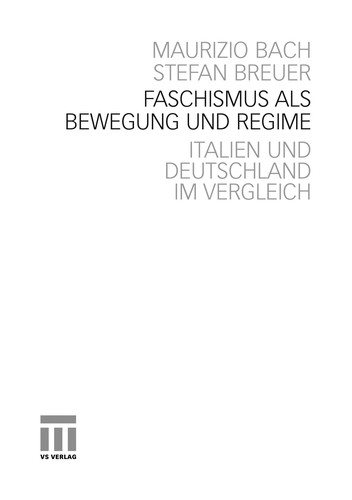 Couverture : Faschismus als Bewegung und Regime