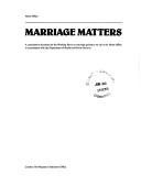 Couverture : Marriage matters